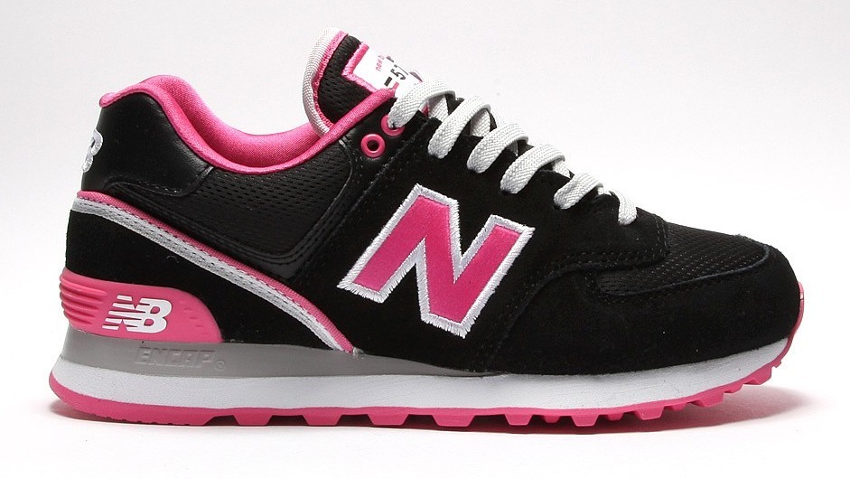 basket new balance noir et rose